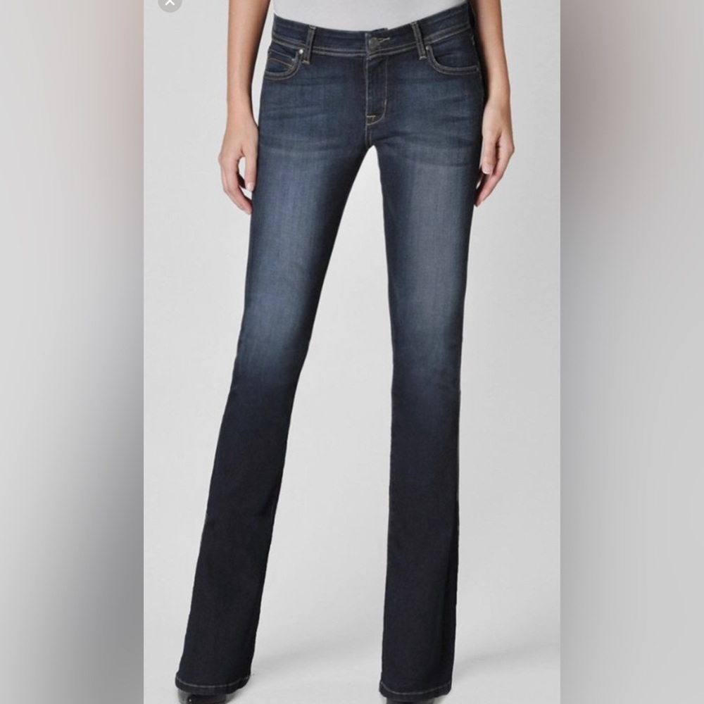 FIDELITY DENIM SEQUOIA LOW-RISE DARK WASH BOOT CUT JEANS